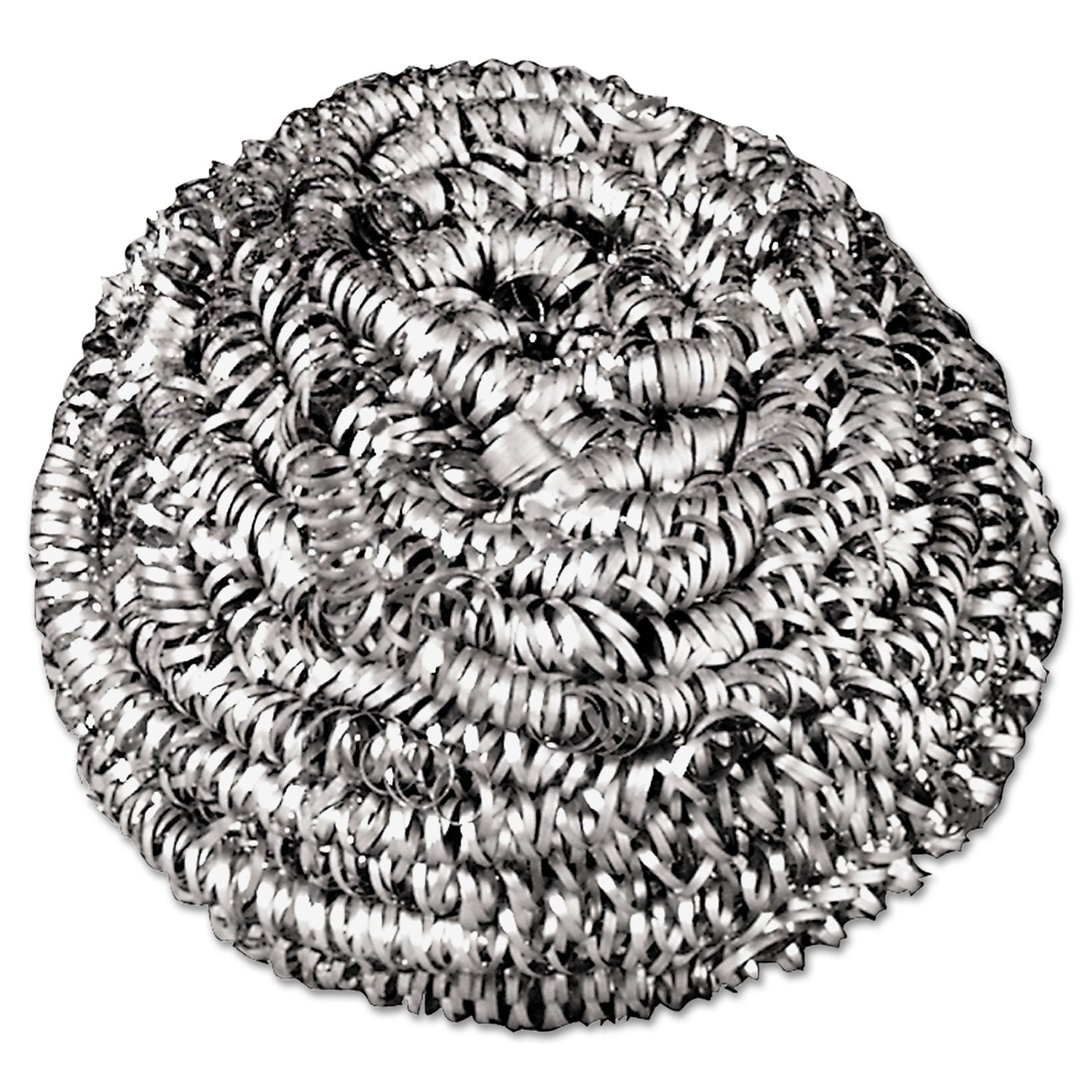 Stainless Steel Scrubber, Medium Size, Steel Gray, 72/Carton