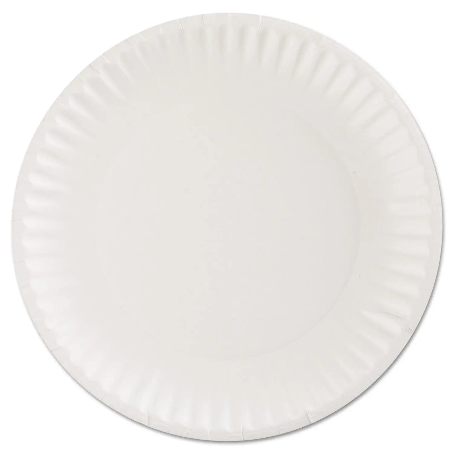 Paper Plates, 9" dia, White, 100/Pack, 12 Packs/Carton AJM Packaging Corporation Flipcost
