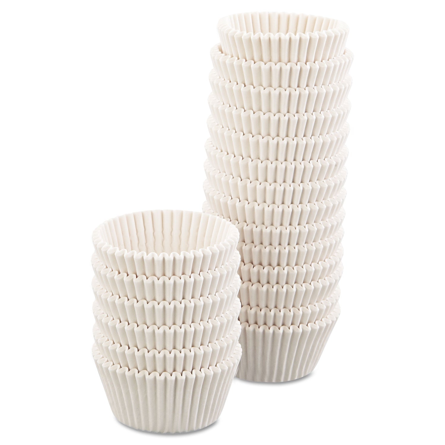 Hoffmaster® Fluted Bake Cups, 4.5" Diameter x 1.25" h, White, Paper, 500/Pack, 20 Packs/Carton