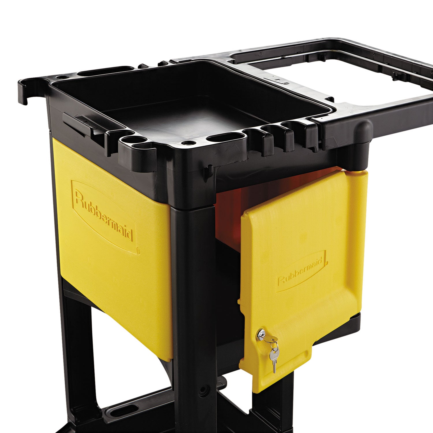 Rubbermaid® Commercial Locking Cabinet, For Rubbermaid Commercial Cleaning Carts, Yellow