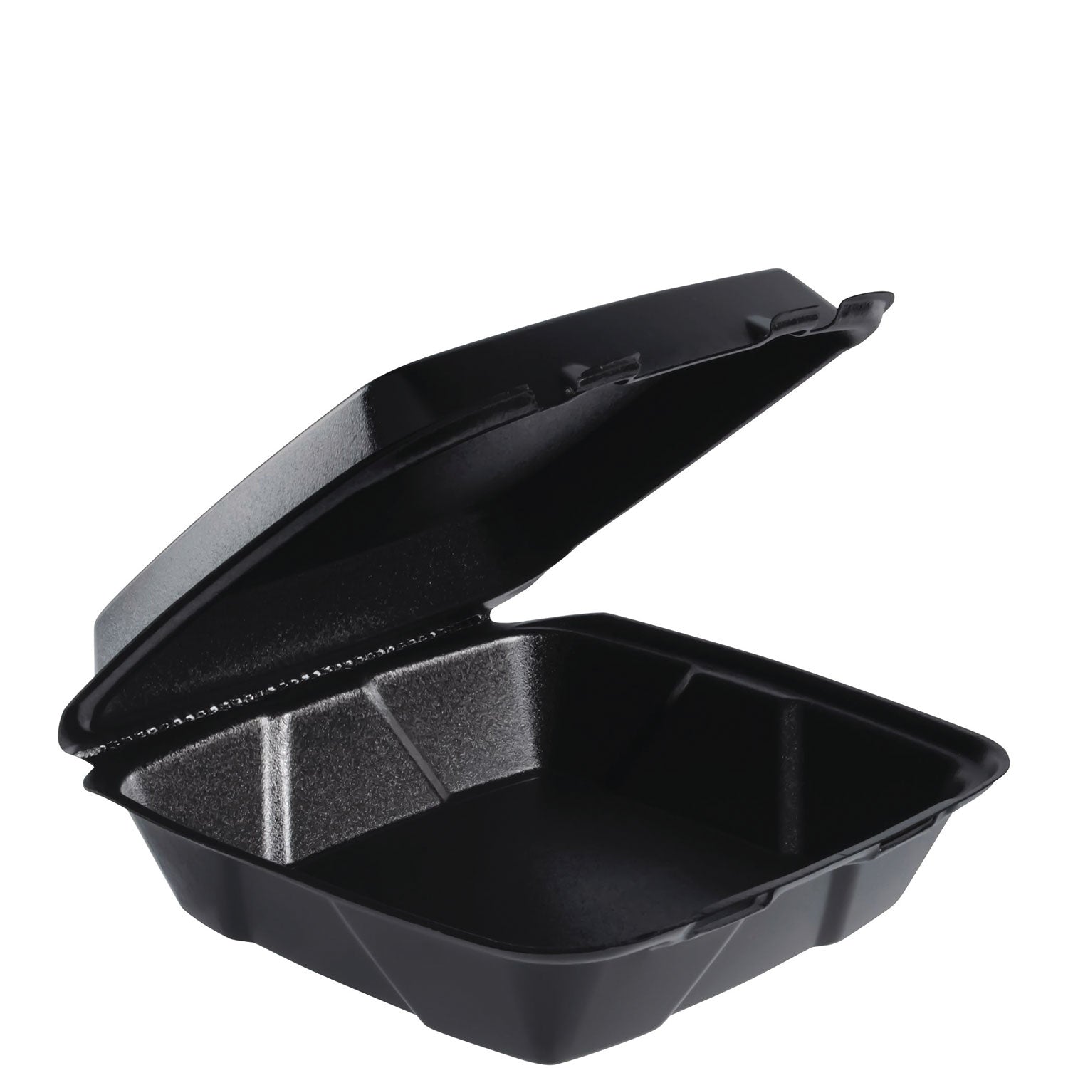 Dart® Insulated Foam Hinged Lid Containers, 9.01 x 9.4 x 3.1, Black, 100/Bag, 2 Bags/Carton, 200 Containers/Carton
