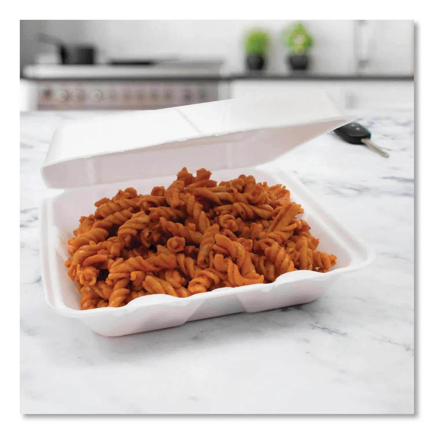 Foam Hinged Lid Containers, 9.25 x 9.5 x 3, 200/Carton Dart® Flipcost