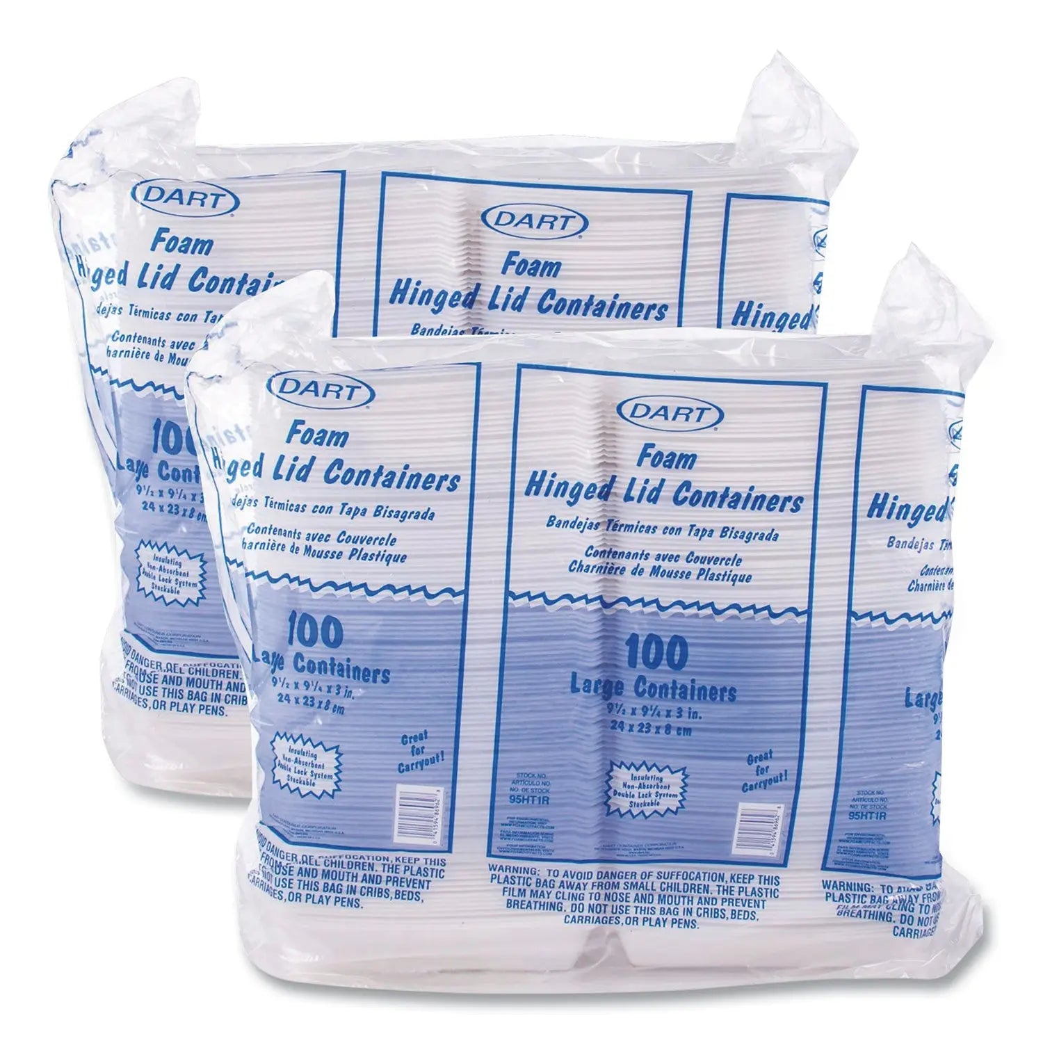Foam Hinged Lid Containers, 9.25 x 9.5 x 3, 200/Carton Dart® Flipcost