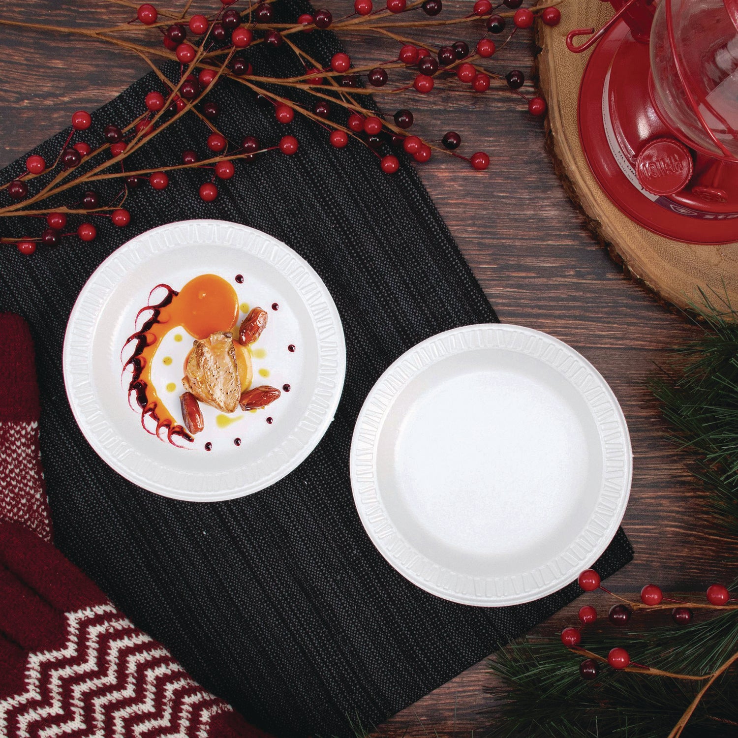 Dart® Mediumweight Foam Dinnerware, Plate, 6" dia, White, 125/Pack