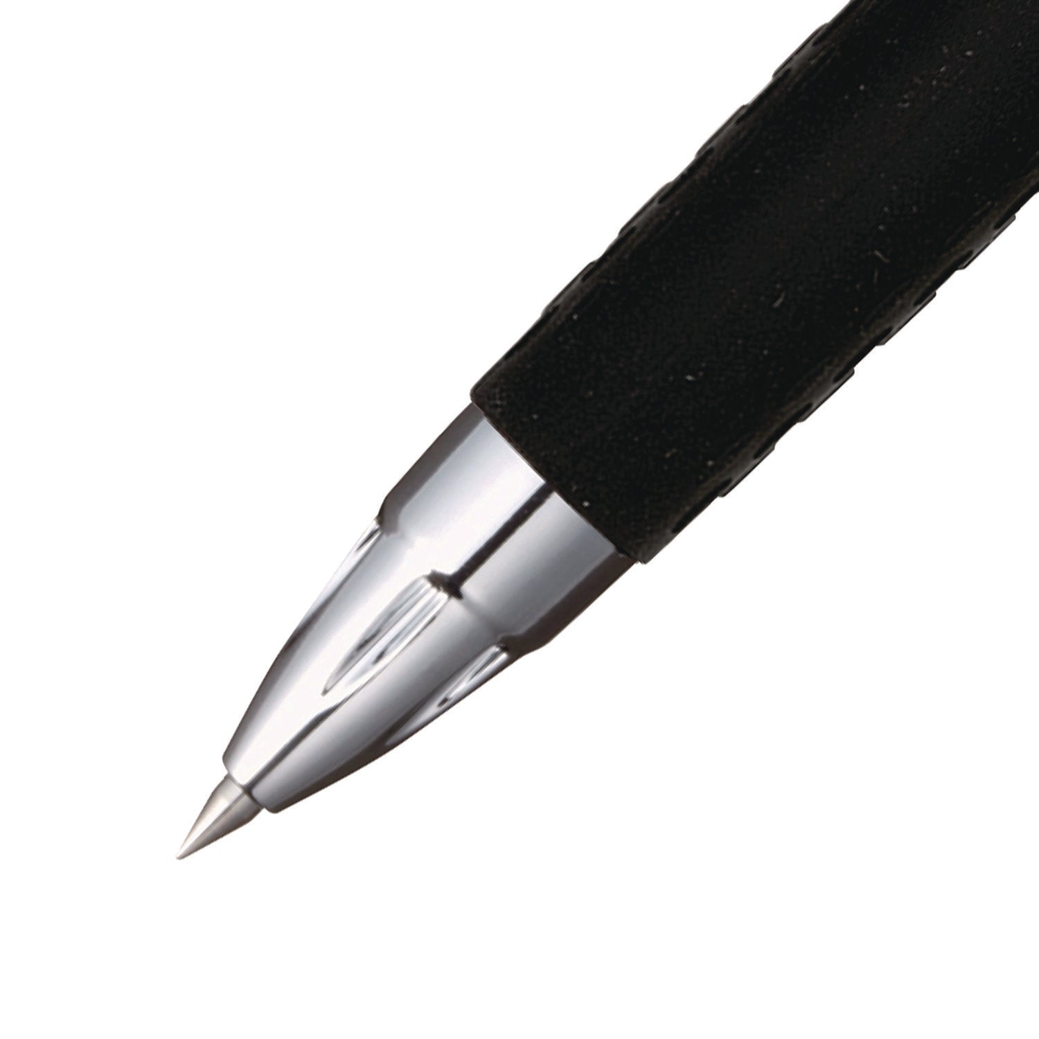 uniball® Signo 207 Gel Pen, Retractable, Fine 0.5 mm, Black Ink, Smoke/Black Barrel, 4/Pack