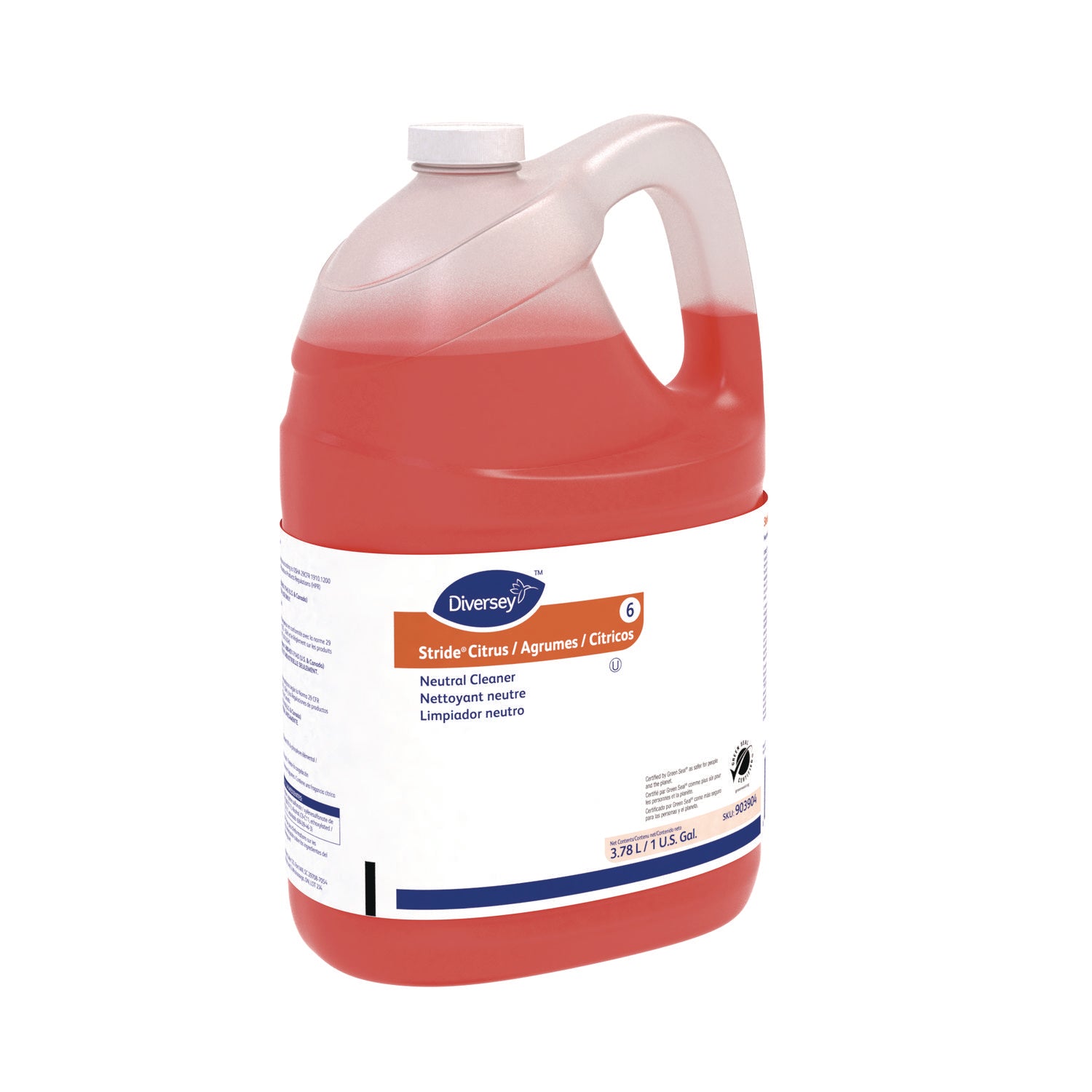 Diversey™ Stride Neutral Cleaner, Citrus, 1 Gal, 4 Bottles/carton