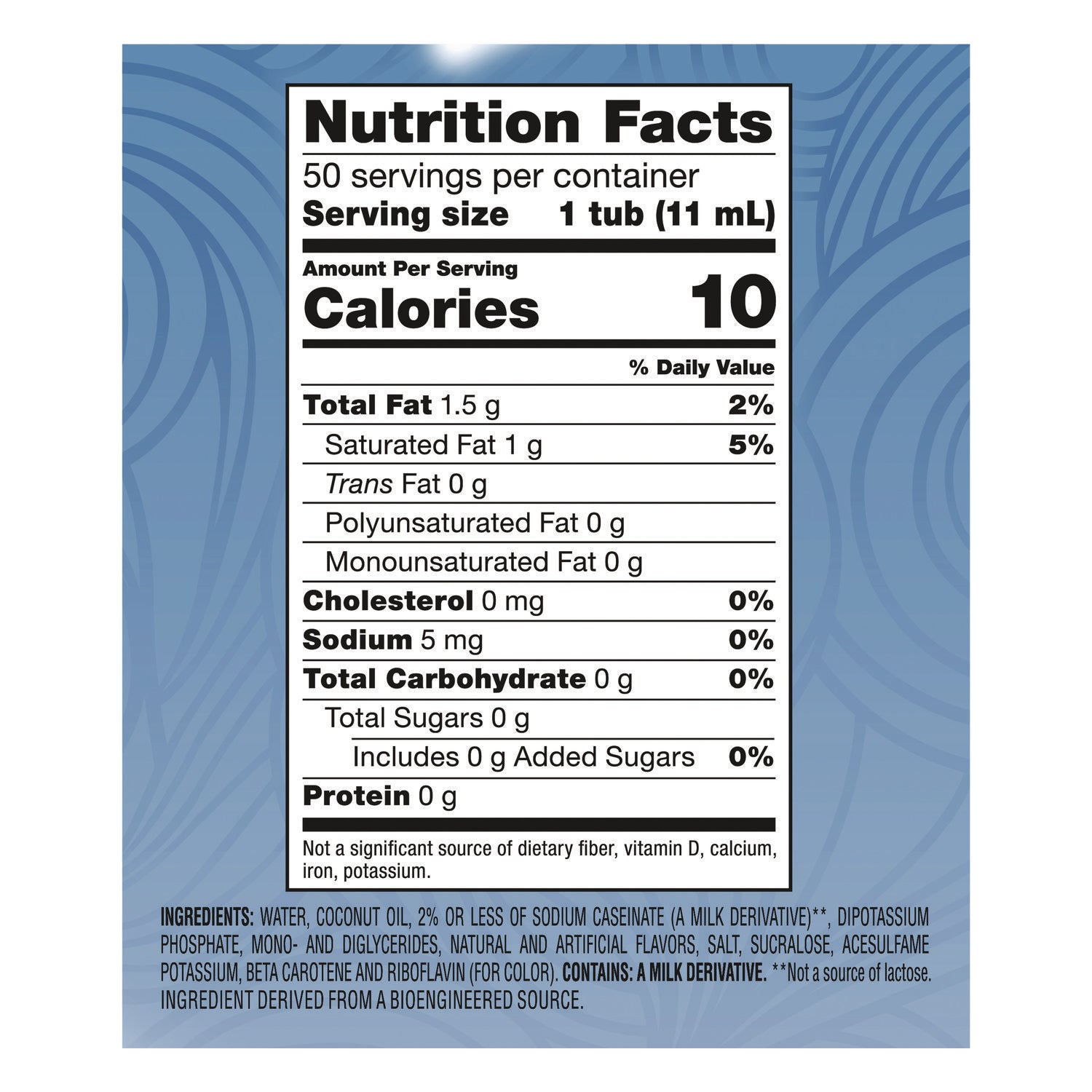 Coffee mate® Liquid Coffee Creamer, Zero Sugar French Vanilla, 0.38 oz Mini Cups, 50/Box