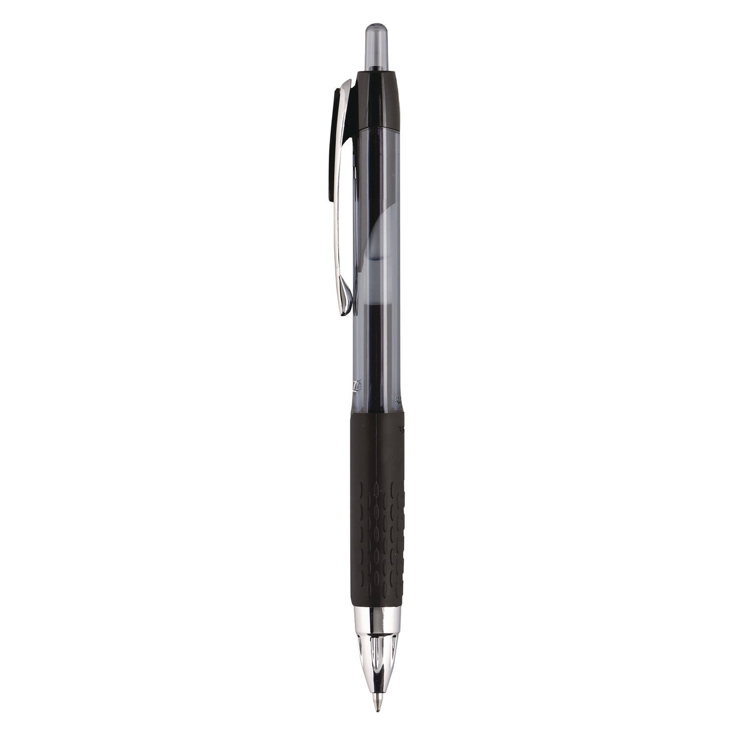 uniball® Signo 207 Gel Pen, Retractable, Medium 0.7 Mm, Black Ink, Smoke/black Barrel, Dozen