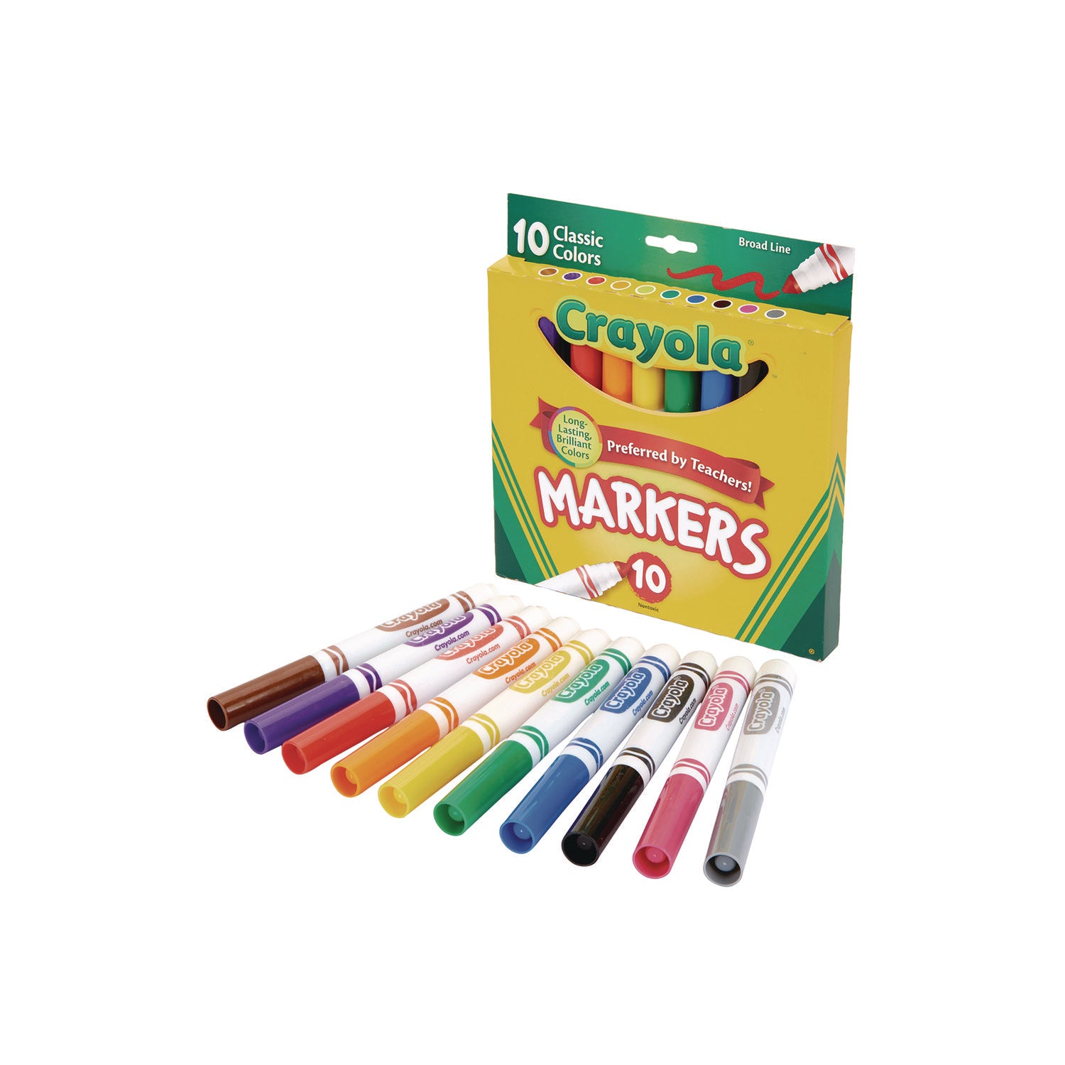 Crayola® Non-Washable Marker, Broad Bullet Tip, Assorted Classic Colors, 8/pack