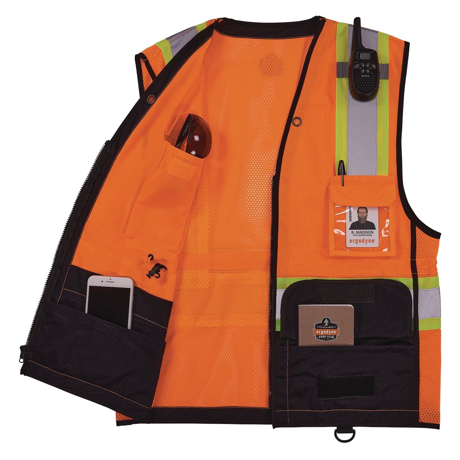 ergodyne® GloWear 8251HDZ Class 2 Two-Tone Hi-Vis Safety Vest, 2X-Large to 3X-Large, Orange