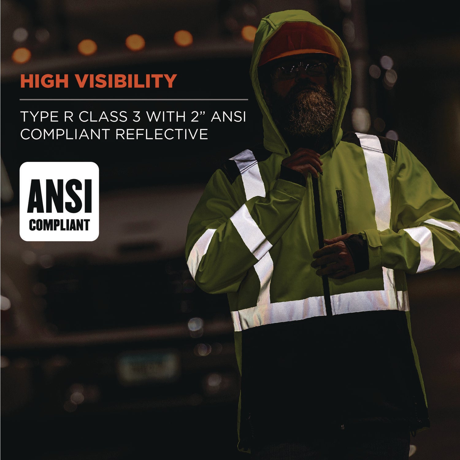 ergodyne® GloWear 8353 Class 3 Hi-Vis Softshell Water-Resistant Jacket, 5X-Large, Lime