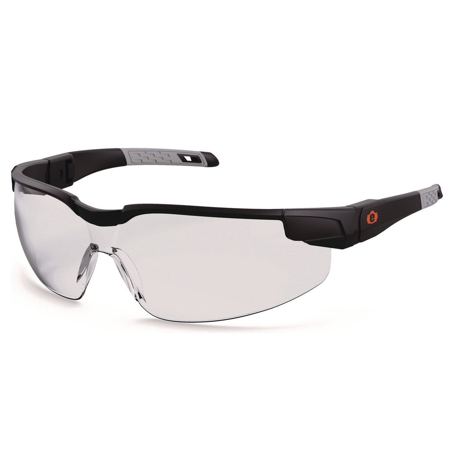 Skullerz DELLENGER Safety Glasses with Adjustable Temples, Matte Black Nylon Impact Frame, Clear Polycarbonate Lens