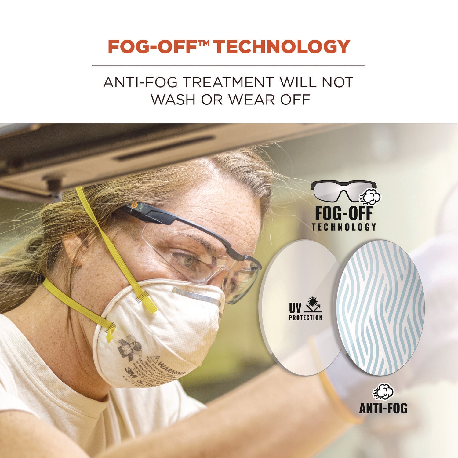 ergodyne® Skullerz DELLENGER Anti-Fog Safety Glasses with Adjustable Temples,Black Nylon Impact Frame,Indoor/Outdoor Polycarbonate Lens