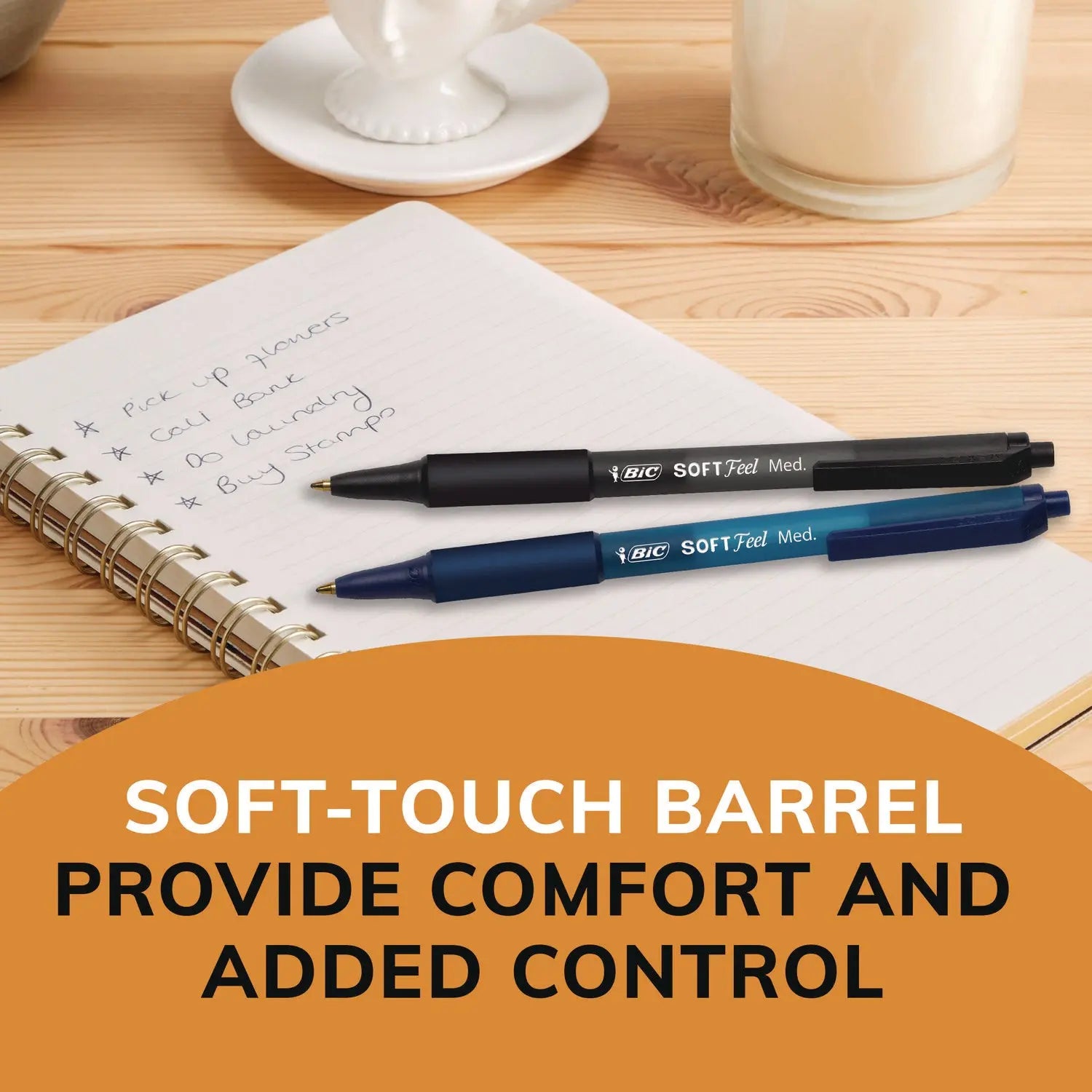 Soft Feel Ballpoint Pen Value Pack, Retractable, Medium 1 mm, Black Ink, Black Barrel, 36/Pack BIC® Flipcost