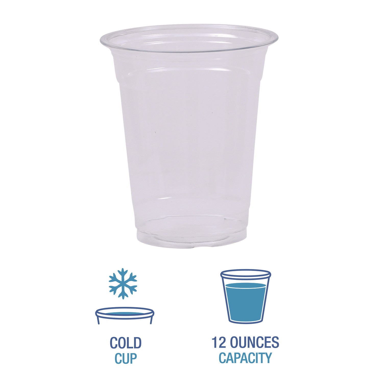 Boardwalk® Clear Plastic Cold Cups, 12 oz, 50/Sleeve, 20 Sleeves/Carton