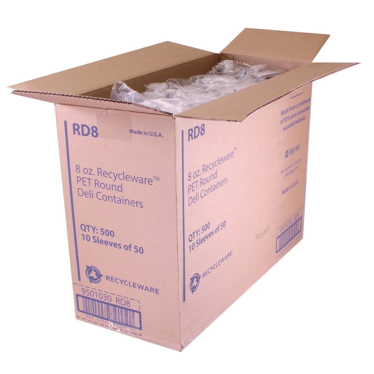 Recycleware Round Deli Container, 8 oz, 4.6