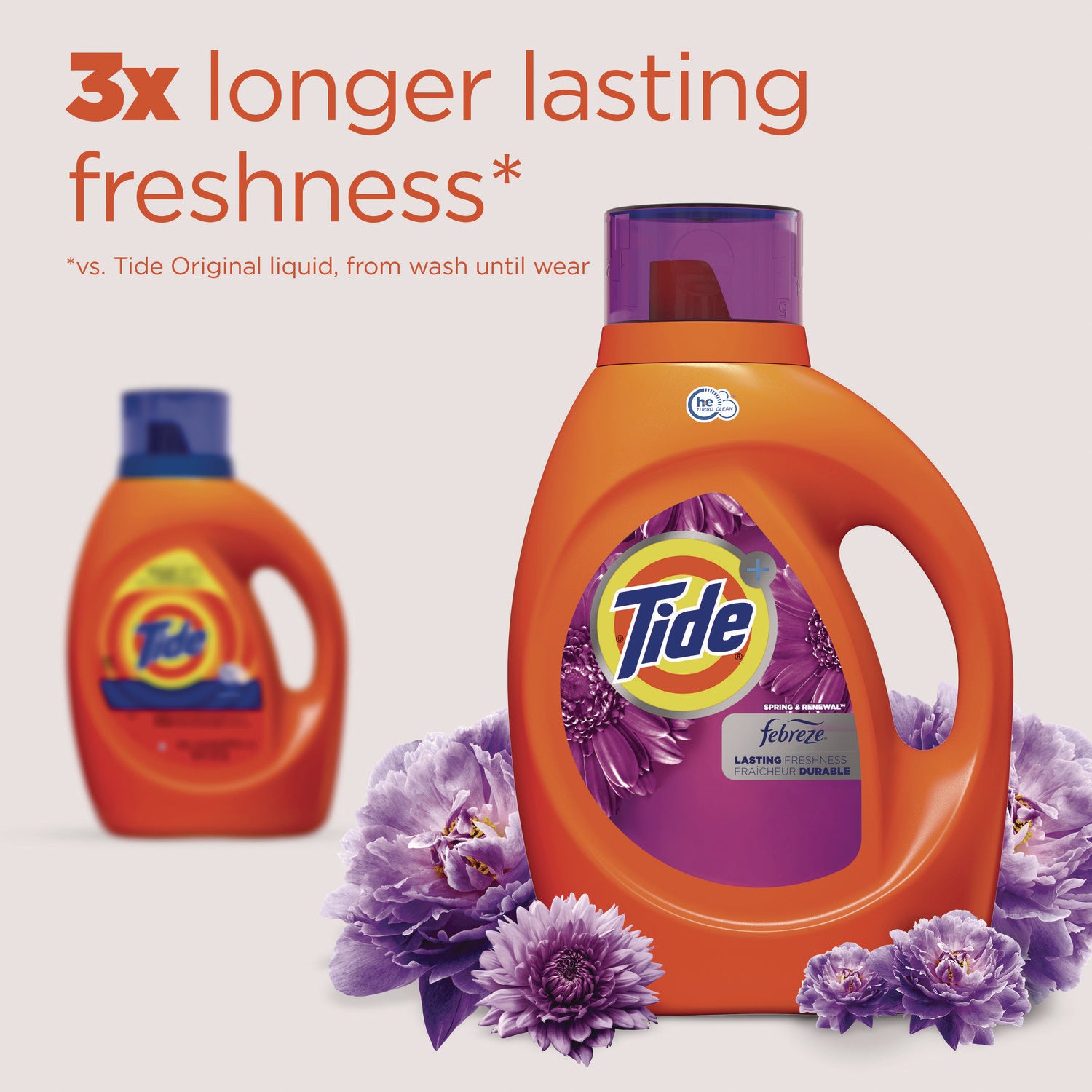 Tide® Plus Febreze HE Liquid Laundry Detergent, Spring and Renewal, 84 oz Bottle, 4/Carton