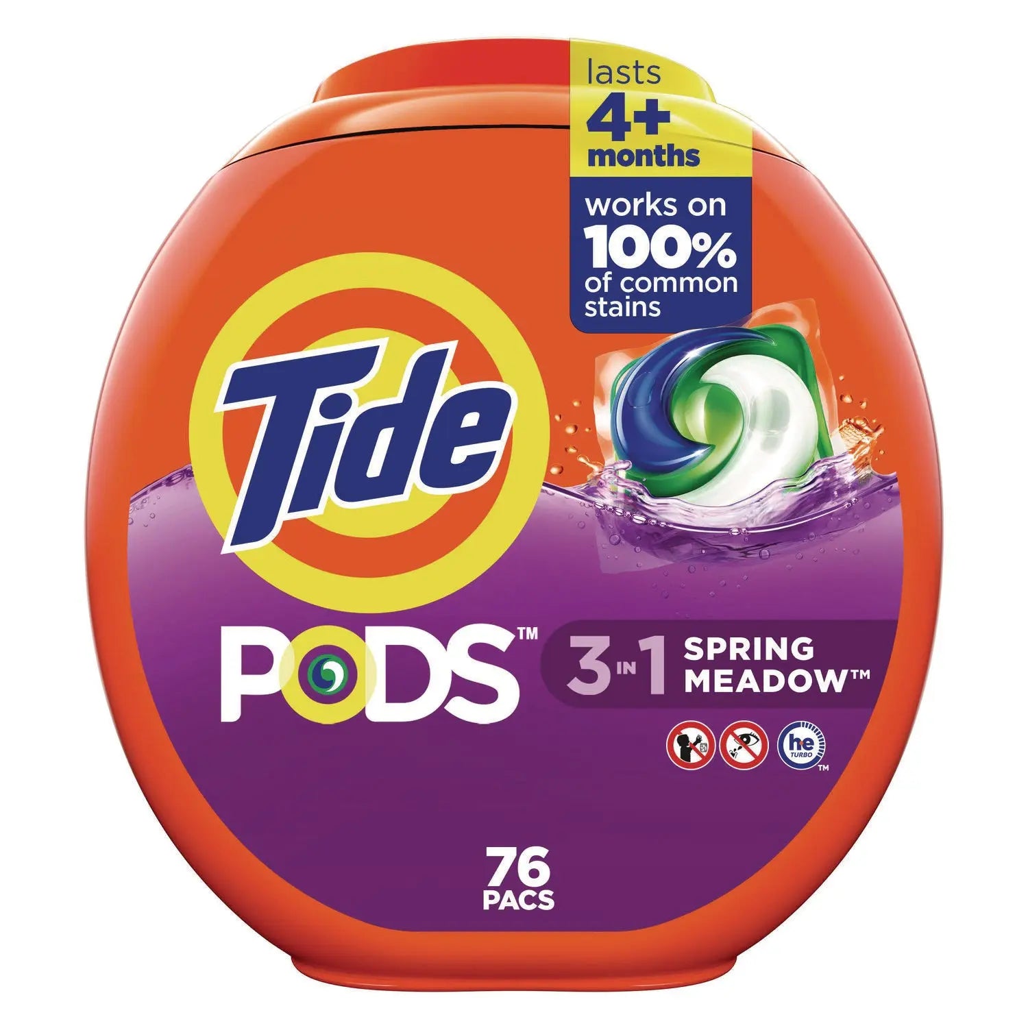 PODS Laundry Detergent, Spring Meadow, 66 oz Tub, 76 Pacs/Tub, 4 Tubs/Carton Tide® Flipcost