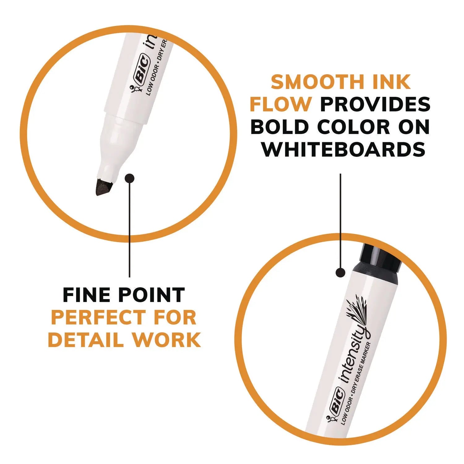 Intensity Low Odor Chisel Tip Dry Erase Marker, Broad Chisel Tip, Assorted Colors, Dozen BIC® Flipcost