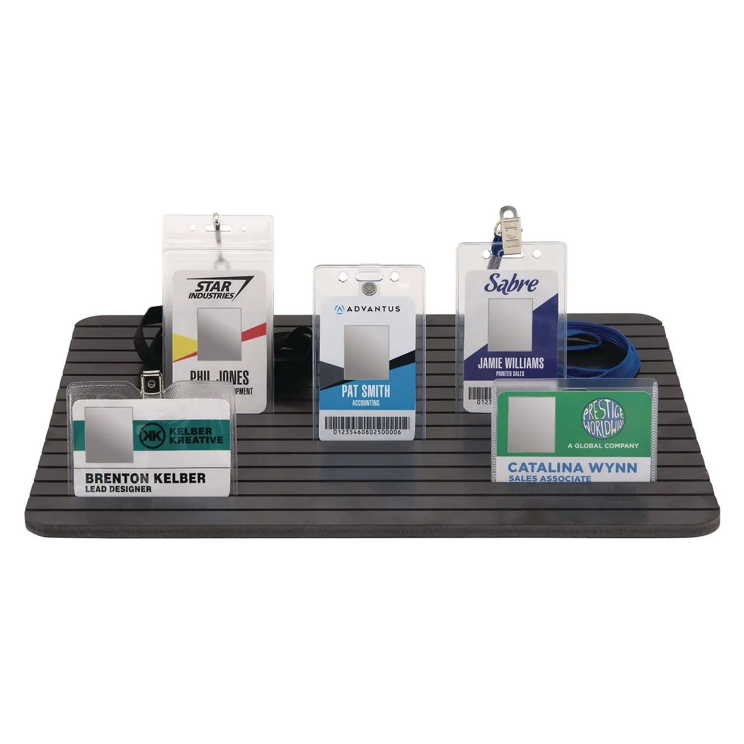 ID Badge Tray, 15 Slots, 60 Badge Capacity, 15.3 x 11.4, Black Advantus Flipcost