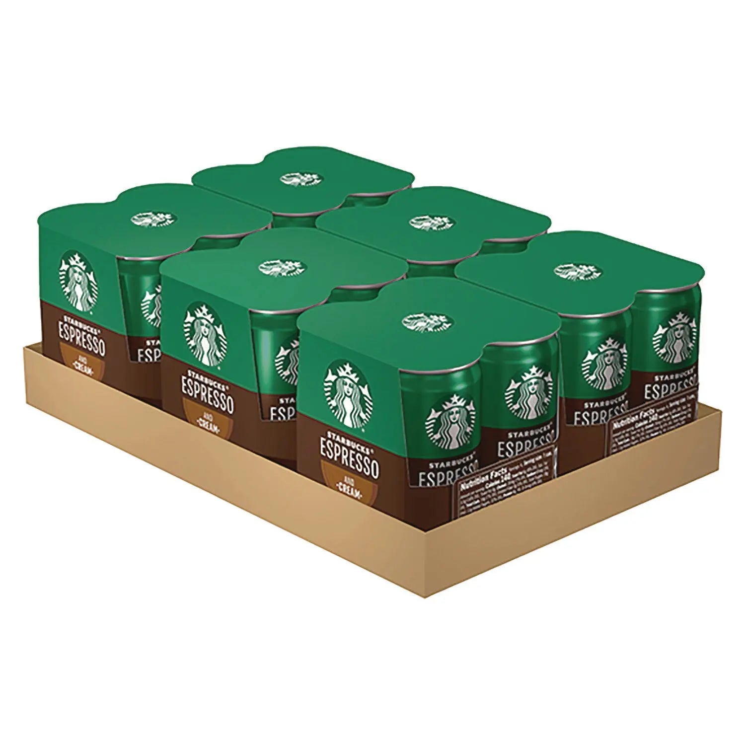 Cold Brew Coffee, Doubleshot Espresso and Cream, 6.5 oz Can, 24/Carton