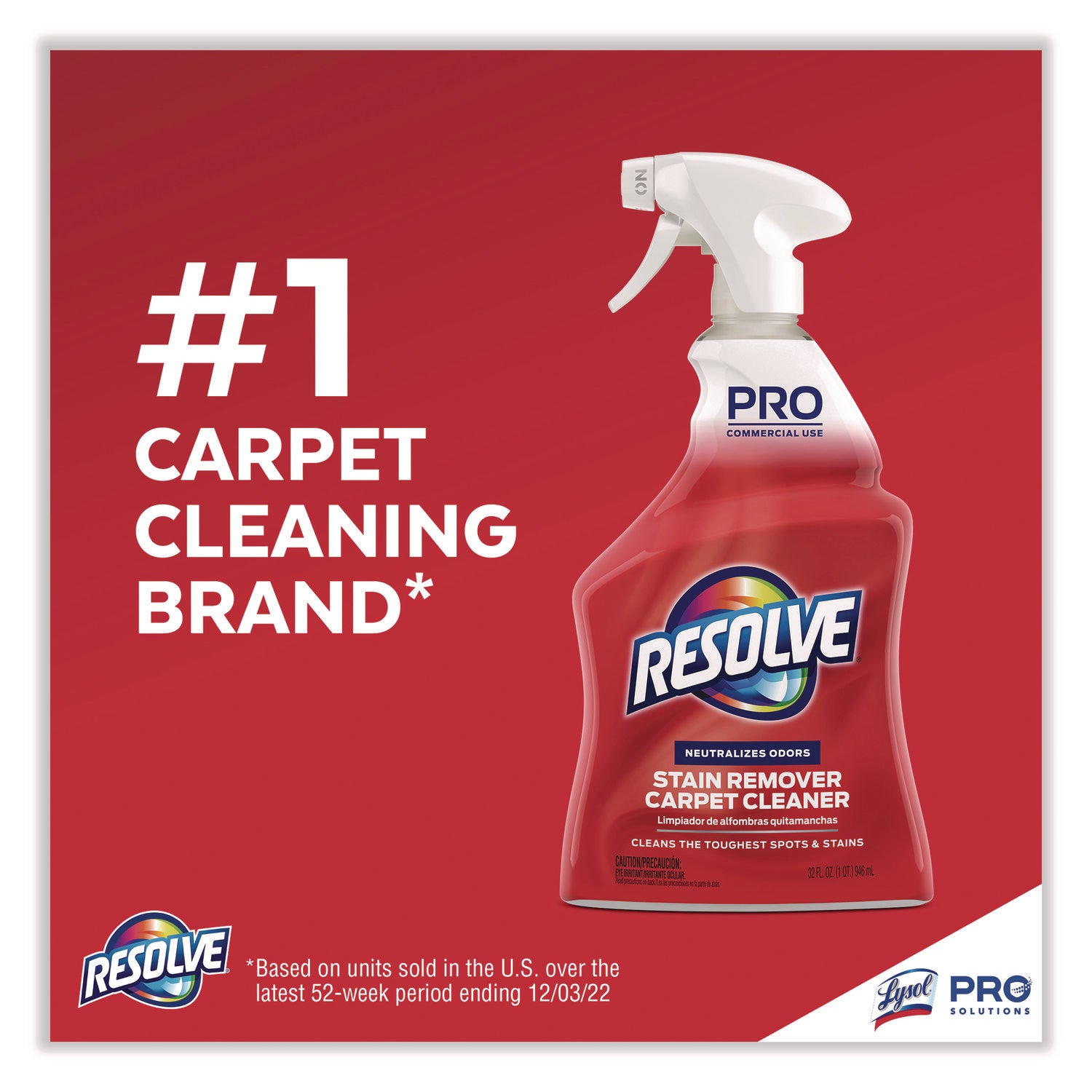 Professional RESOLVE® Carpet Cleaner, 32 Oz Spray Bottle, 12/carton
