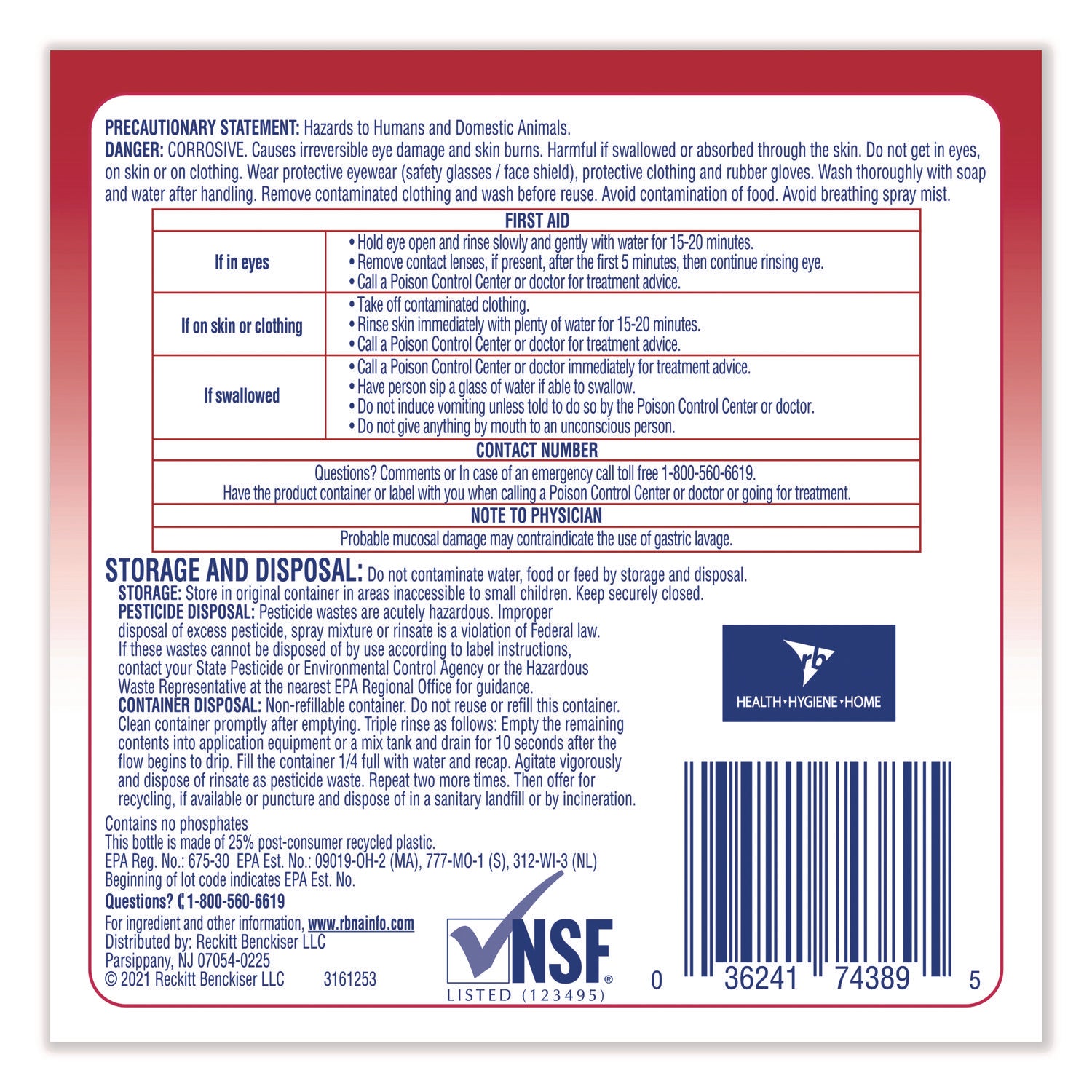 Professional LYSOL® Brand No Rinse Sanitizer Concentrate, 1 Gal Bottle, 4/carton