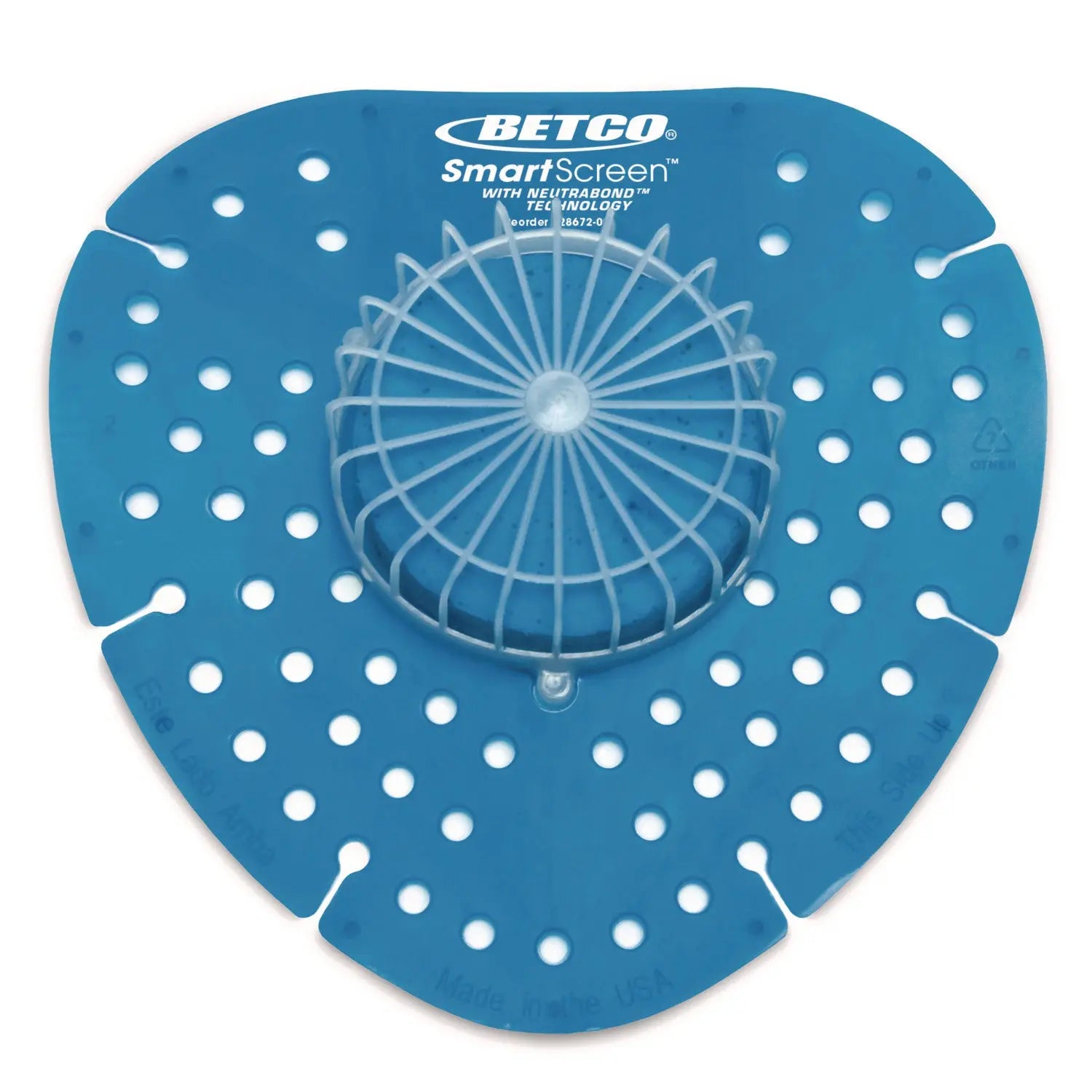 SmartSCREEN Urinal Screen, Ocean Blue Scent, Blue, 1 lb, 72/Carton