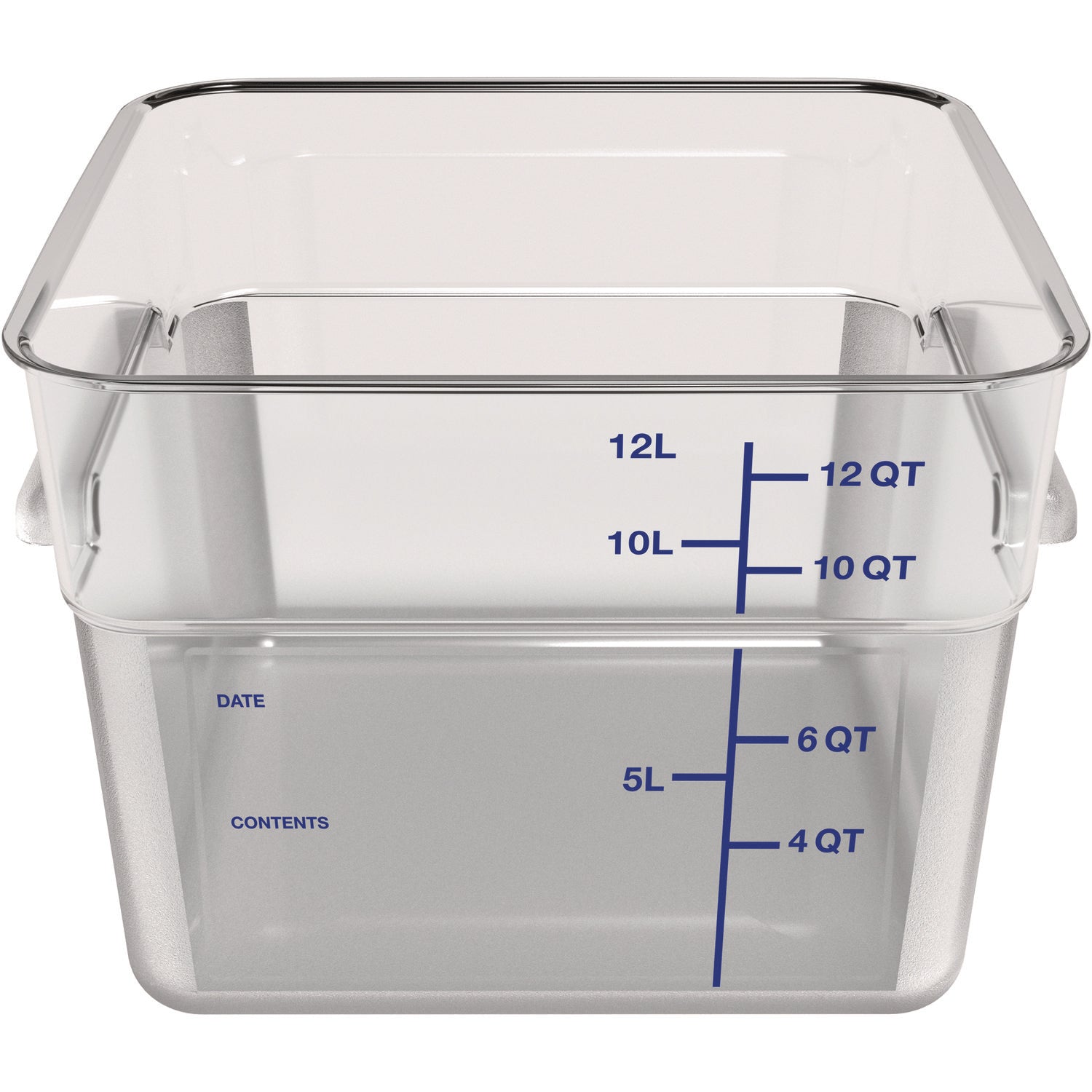 Carlisle Squares Polycarbonate Food Storage Container, 12 qt, 11.13 x 11.13 x 8.25, Clear, Plastic