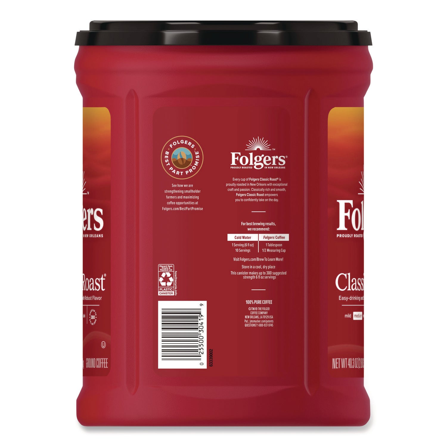 Folgers® Classic Roast Ground Coffee, Classic Roast, 40.3 oz Canister