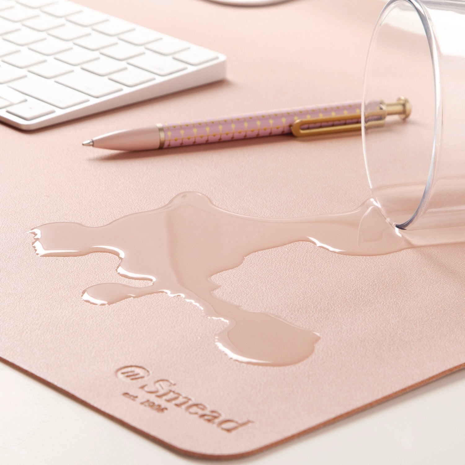 Smead Vegan Leather Desk Pads, 23.6 x 13.7, Light Pink