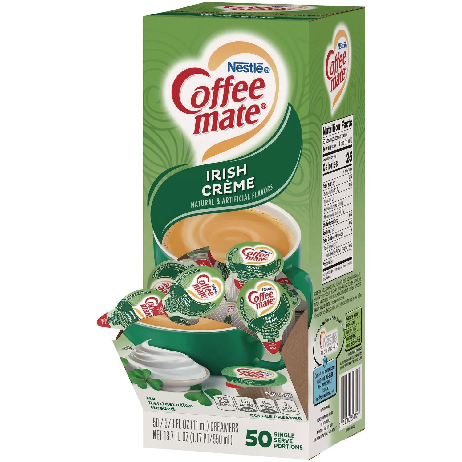 Liquid Coffee Creamer, Irish Creme, 0.38 oz Mini Cups, 50/Box Coffee mate® Flipcost