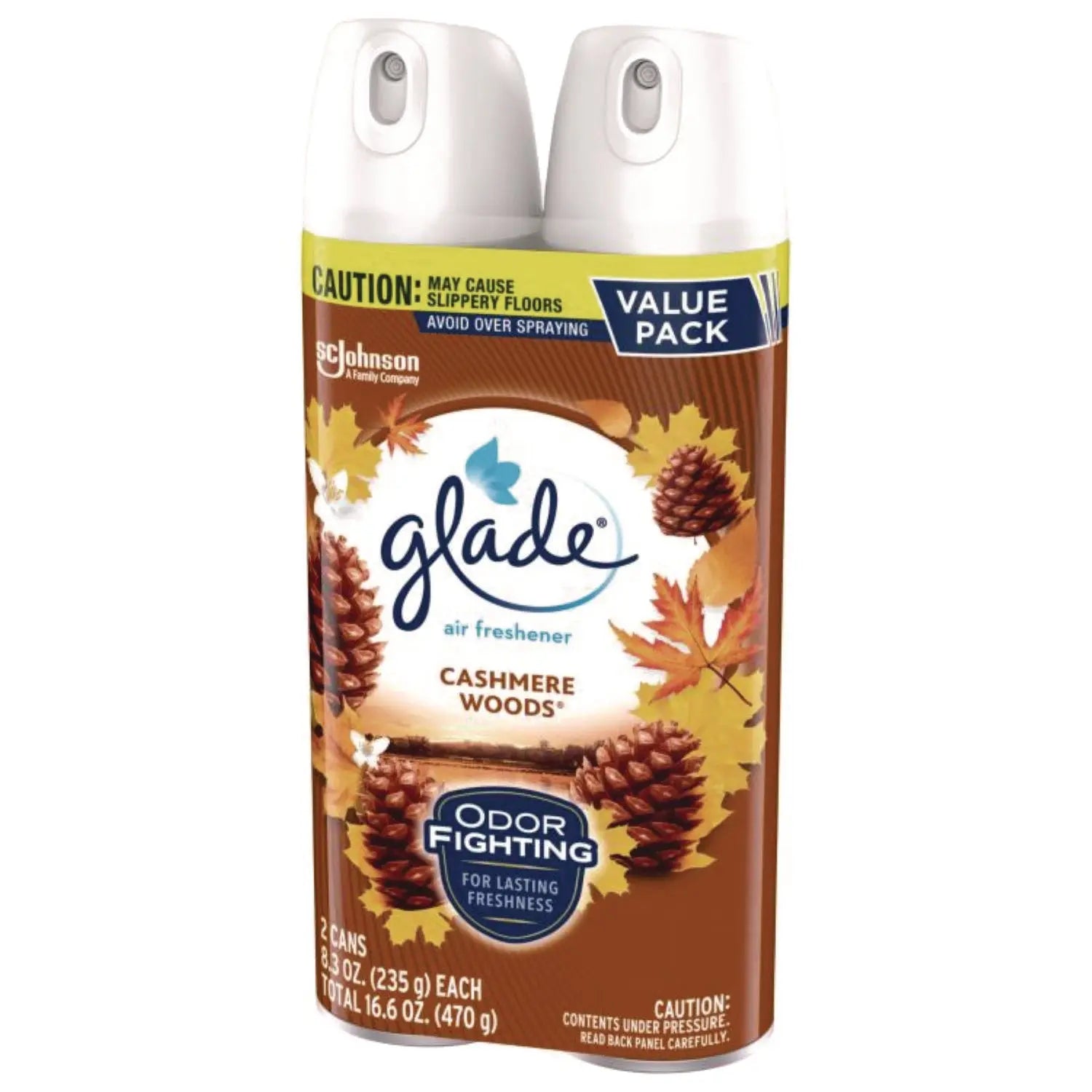 Glade® Air Freshener, Cashmere Woods Scent, 8.3 oz Aerosol Can, 2/Pack Glade® Flipcost