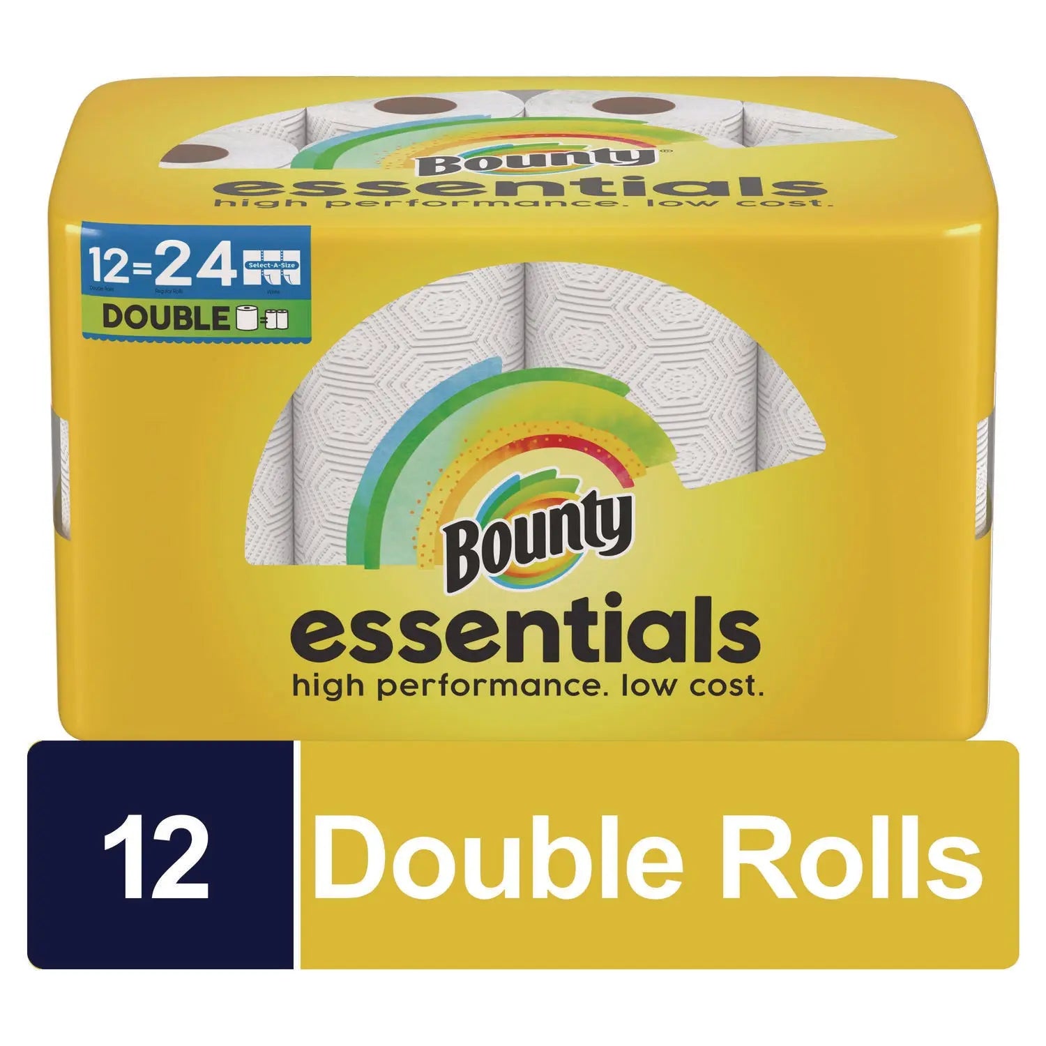 Essentials Select-A-Size Kitchen Roll Paper Towels, 2-Ply, 108 Sheets/Roll, 12 Rolls/Carton Bounty® Flipcost