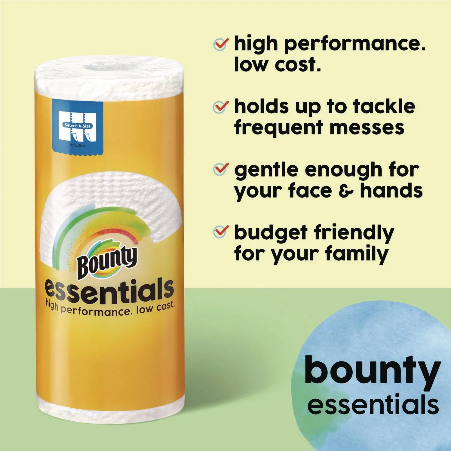 Essentials Select-A-Size Kitchen Roll Paper Towels, 2-Ply, 108 Sheets/Roll, 12 Rolls/Carton Bounty® Flipcost