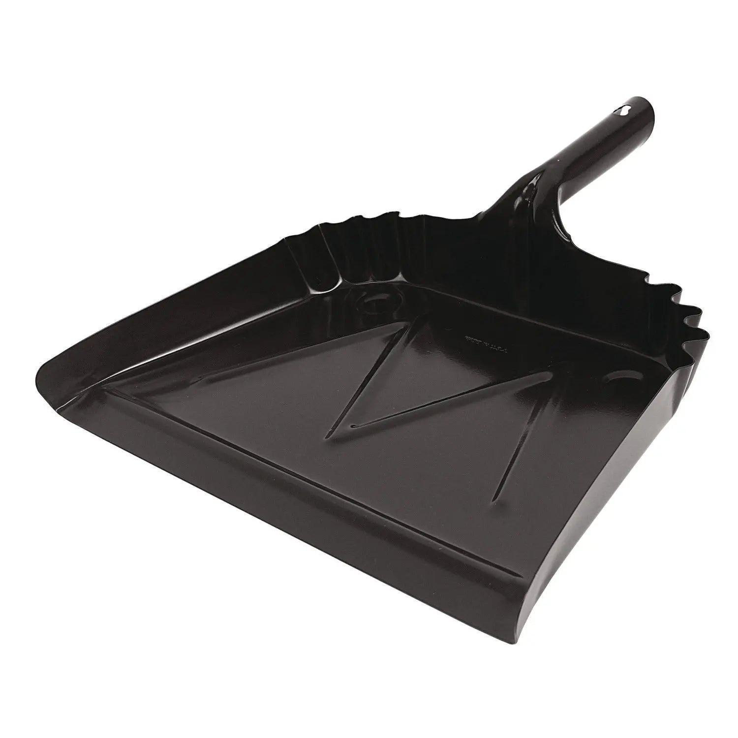 Heavy-Duty Commercial Dust Pan, 16 x 15.5, 5.38" Handle, 20-Gauge Steel, Black Impact® Flipcost