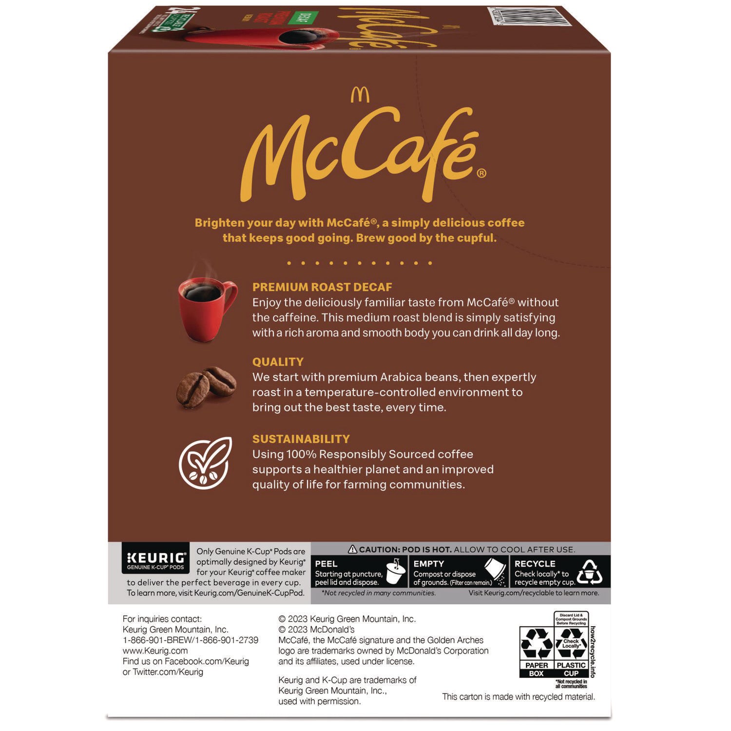 McCafe® Premium Roast Decaf K-Cup, 24/bx