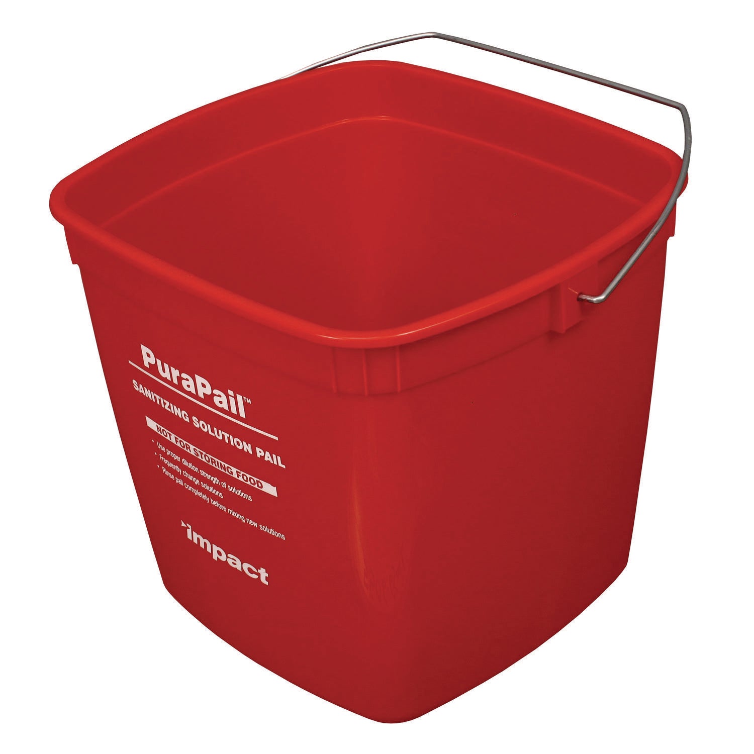 Impact® Purapail Sanitizing Bucket, 6 Qt, Polyethylene, Red