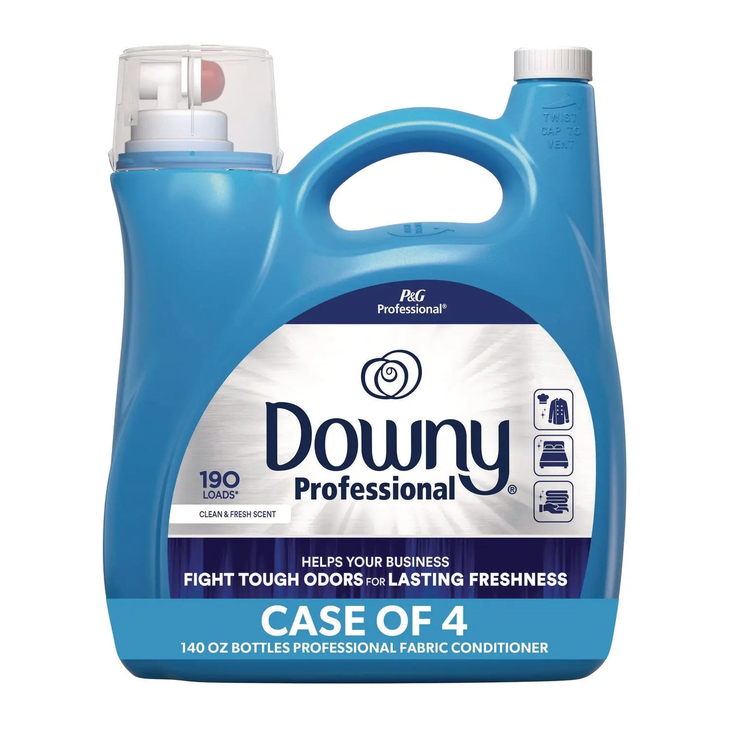 Commercial Liquid Fabric Softener, Clean and Fresh Scent, 140 oz Pour Bottle, 4/Carton Downy® Professional Flipcost