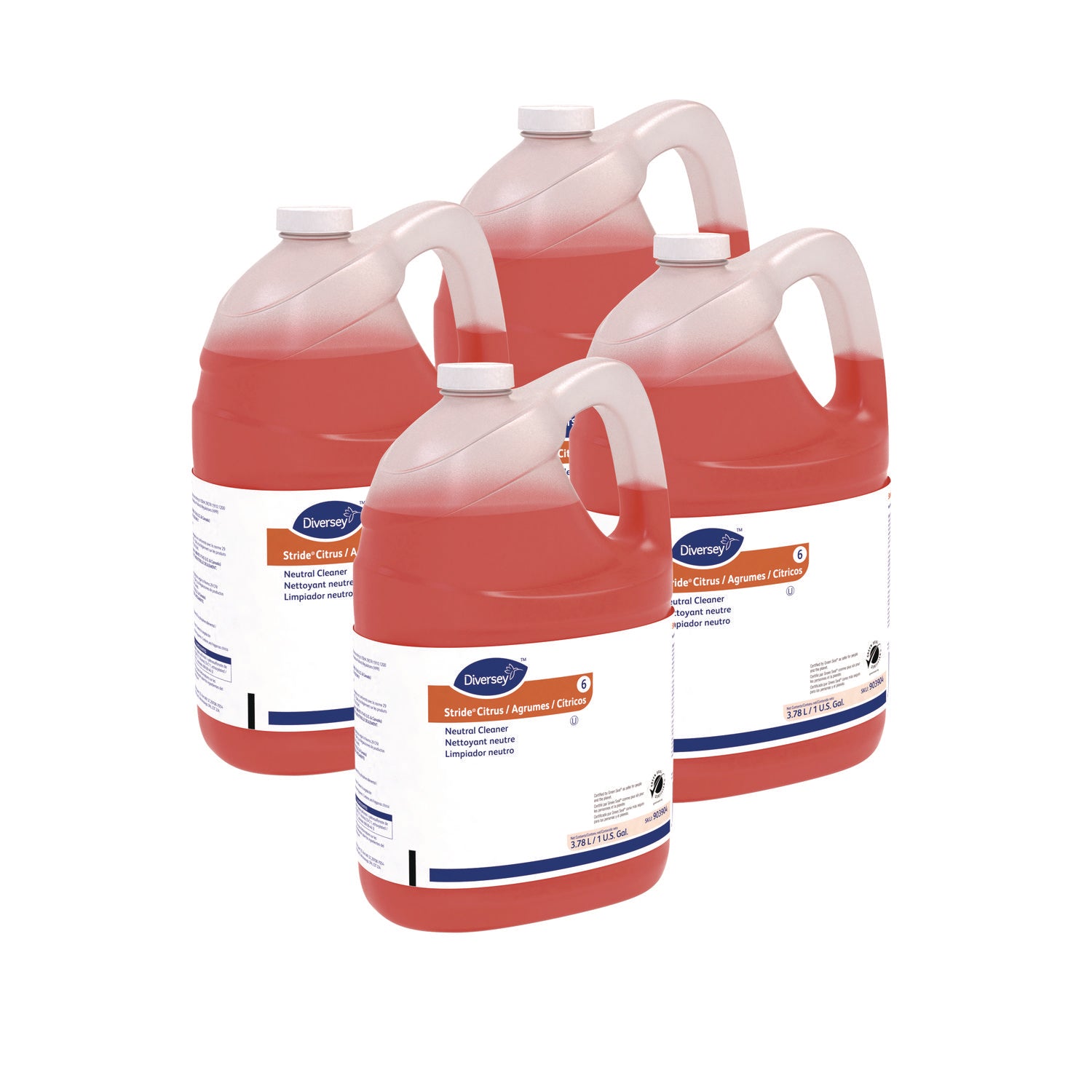 Stride Neutral Cleaner, Citrus, 1 gal, 4 Bottles/Carton