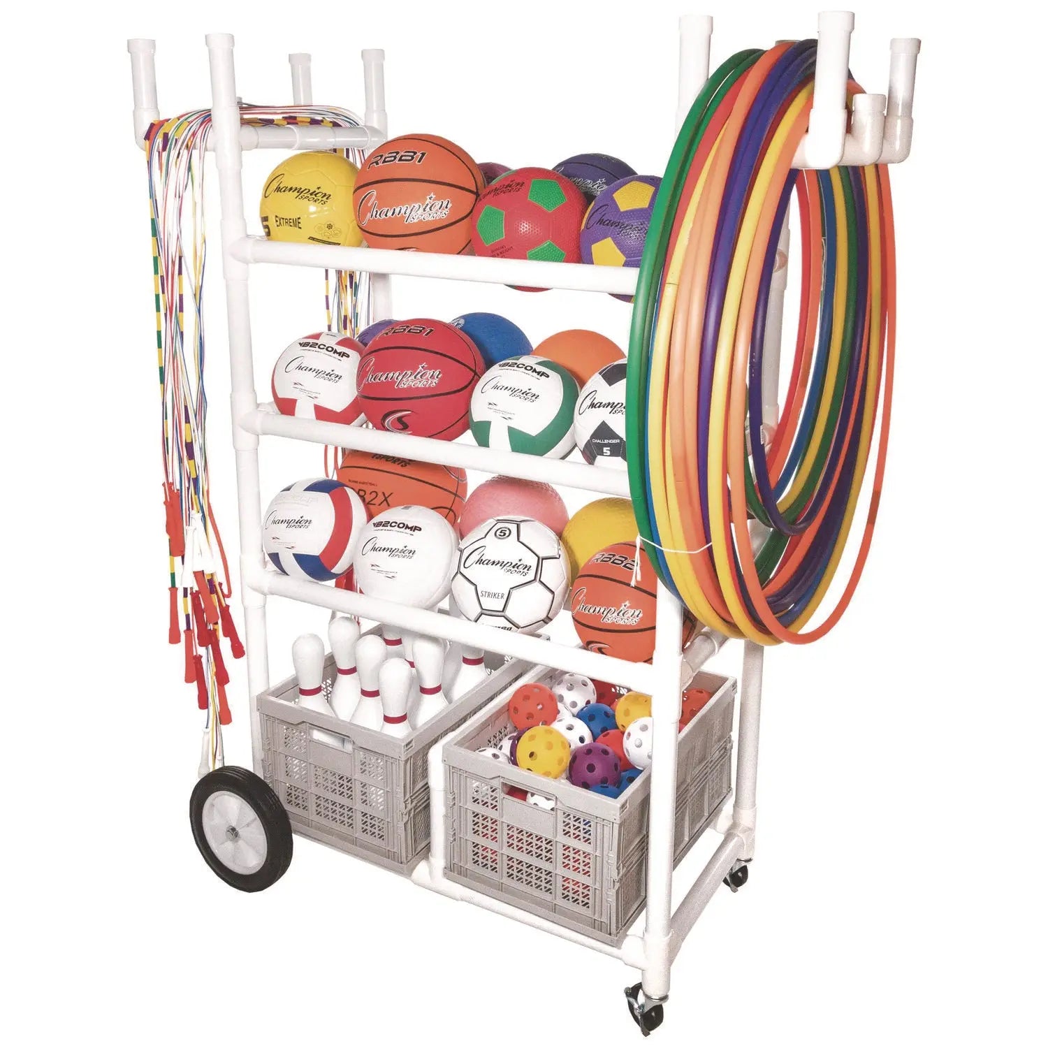 High Impact All-Terrain Heavy-Duty Cart, Plastic, 176 lb Capacity, 19 x 53 x 58, White Champion Sports Flipcost