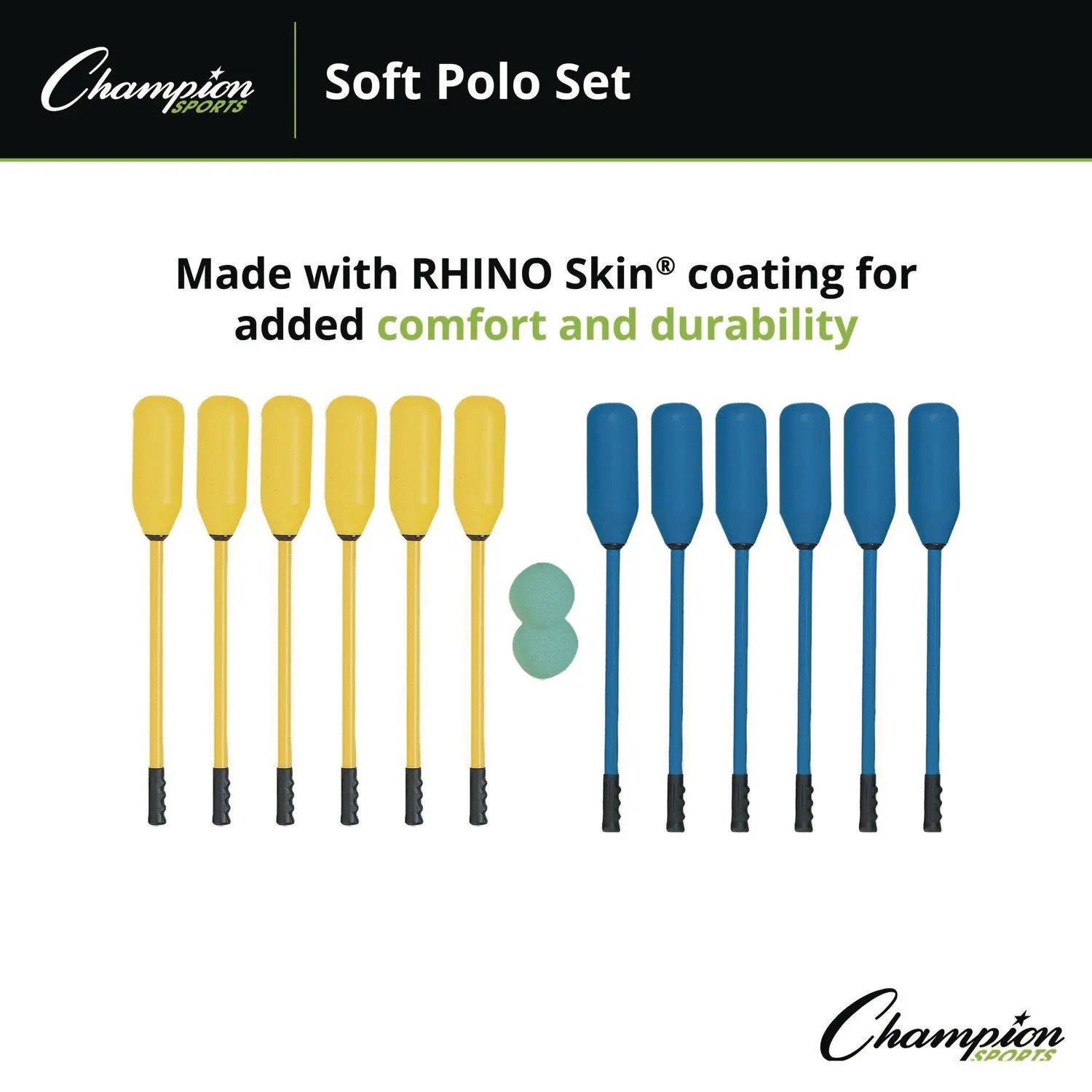 Soft Polo Set, 24" Long, (12) Sticks/(2) 7" Balls Champion Sports Flipcost