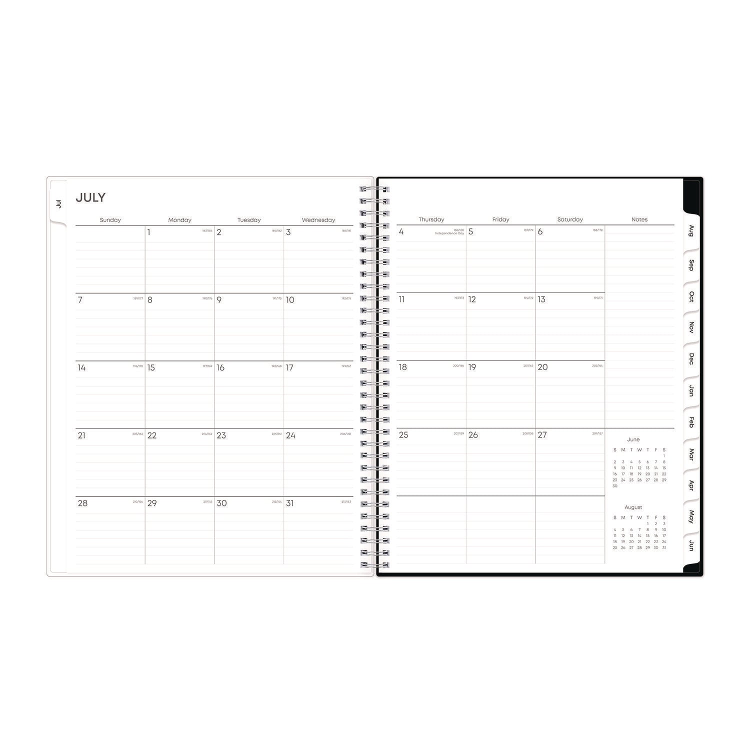 Blue Sky® Analeis Create-Your-Own Cover Weekly/Monthly Planner, Floral, 11 x 8.5, White/Black/Coral, 12-Month (July to June): 2024-2025