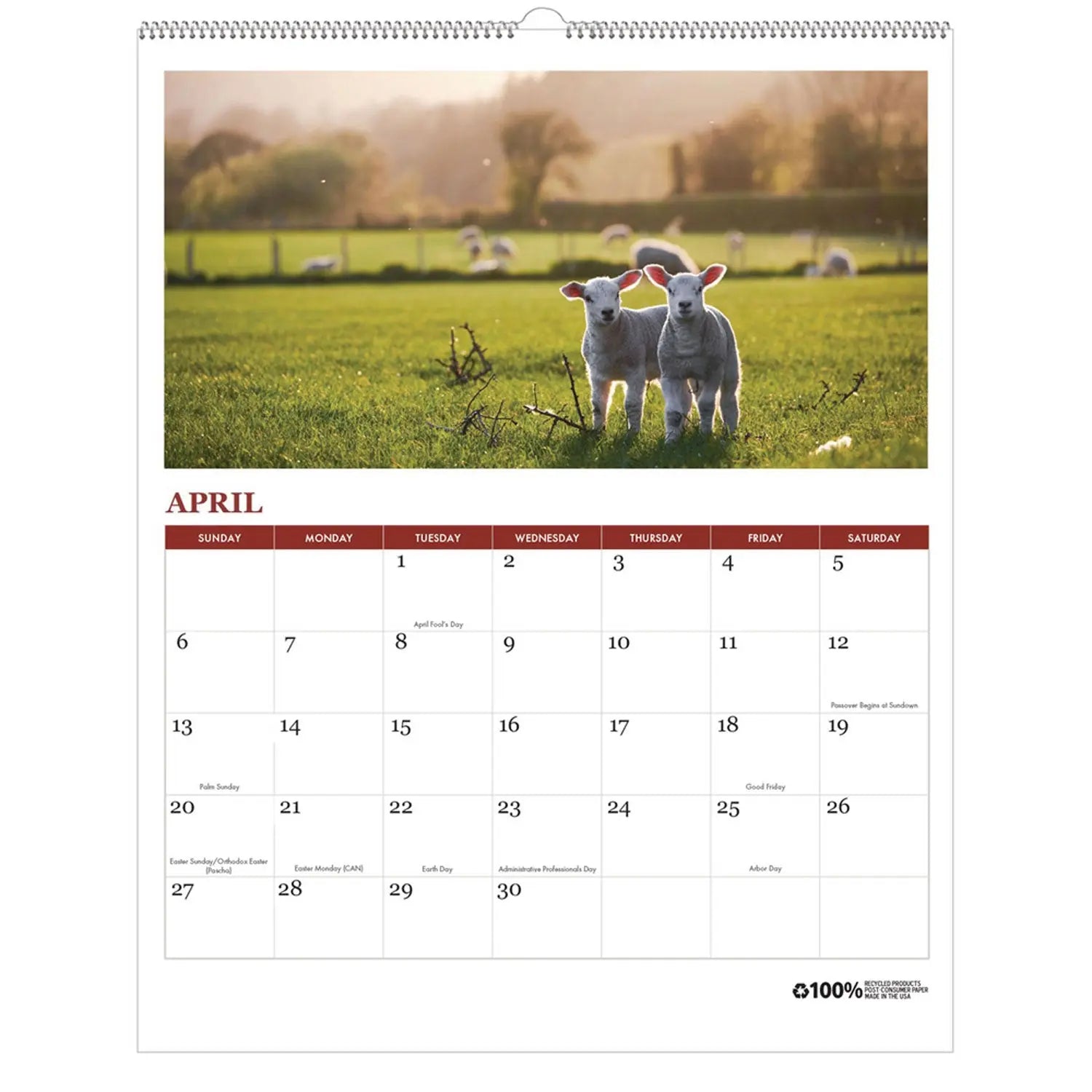 100% Recycled Farm Life Wall Calendar, 11 x 14, White/Multicolor Sheets, 12-Month (Jan-Dec): 2025 House of Doolittle™ Flipcost