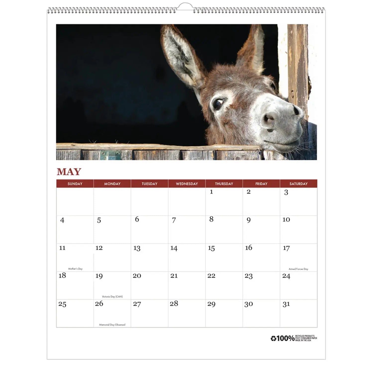 100% Recycled Farm Life Wall Calendar, 11 x 14, White/Multicolor Sheets, 12-Month (Jan-Dec): 2025 House of Doolittle™ Flipcost