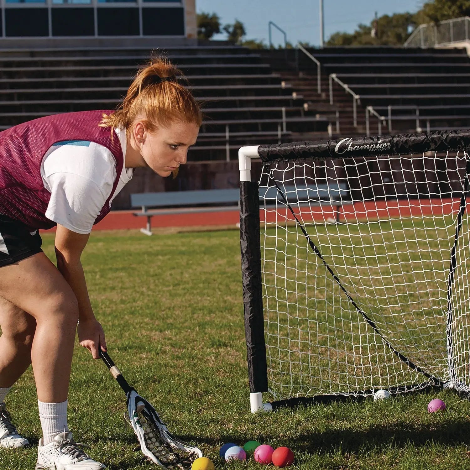 Mini Lacrosse Goal, 3 ft  x 3 ft, 1.5" dia Frame Champion Sports Flipcost