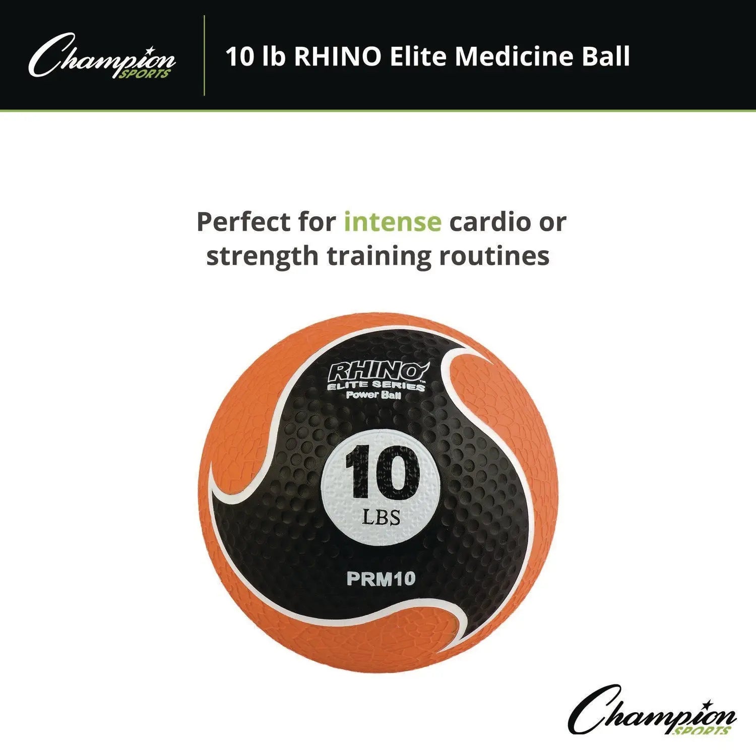 Rhino Elite Medicine Ball, 10 lb, Orange Champion Sports Flipcost