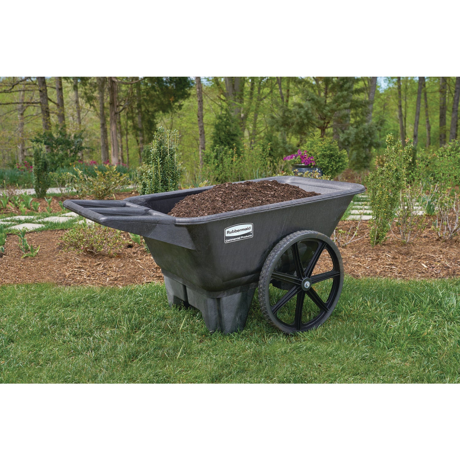 Rubbermaid® Commercial Big Wheel Agriculture Wheelbarrow, 300 lb Capacity, 32.75" x 58" x 28.25", Black