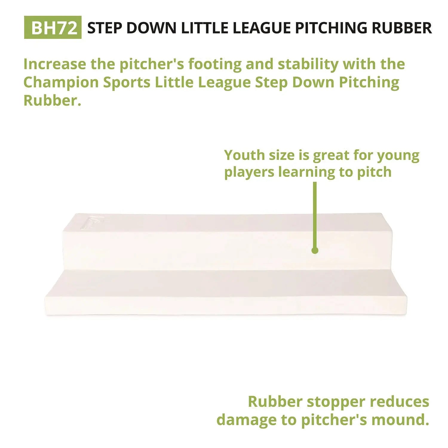 Step Down Youth Pitching Rubber, 18" x 4" Champion Sports Flipcost
