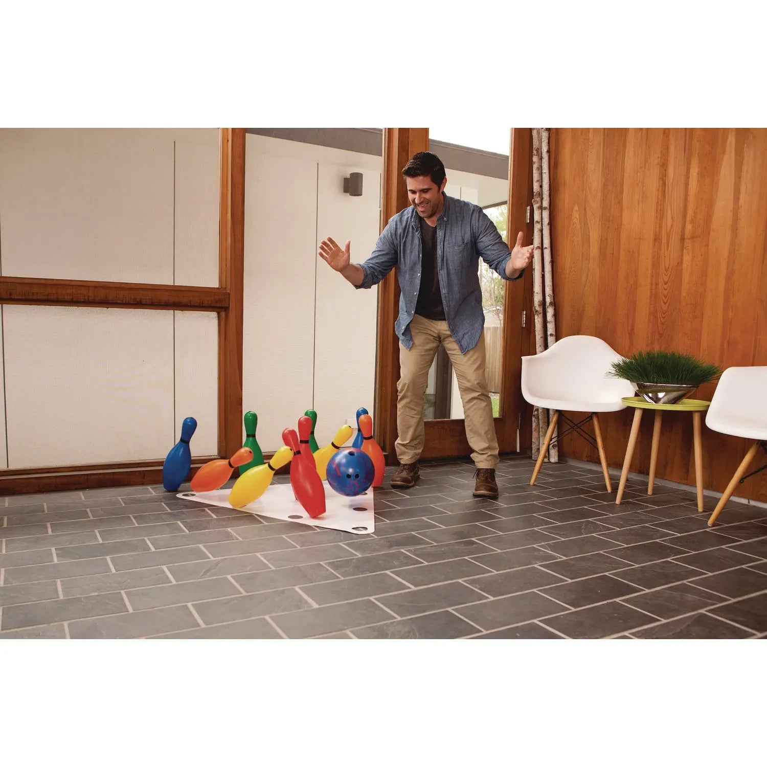 Plastic Bowling Pin Set, Assorted Colors, 10/Set Champion Sports Flipcost